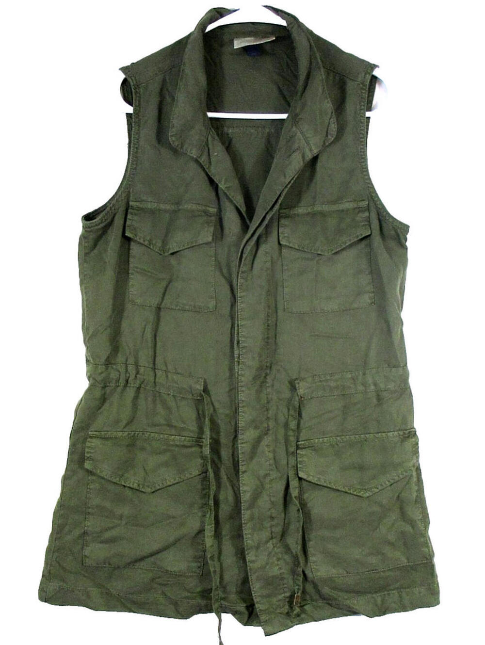 Universal Thread Mens Button-Up Vest Jacket Sleeveless Pockets Size XS Green